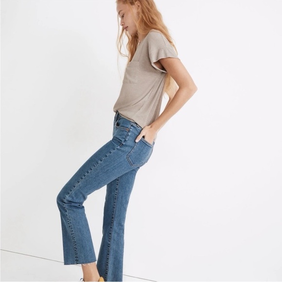 Madewell Cali Demi Boot Jeans Raw Hem - Picture 1 of 7